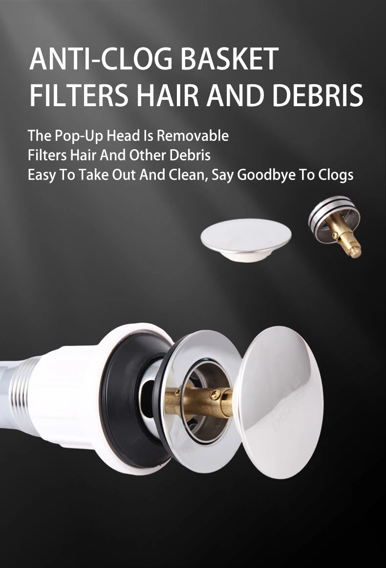 Modern Stainless Steel Pop-Up Drain Accessory for Hotels Serving Floor Basin Drain Copper Strainer Pop-Up Stopper for Bathroom manufacture