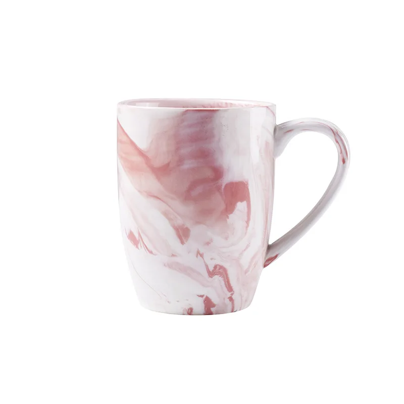 Customized Marbling Pattern Wedding Hand Gift Pink Coffee Milk Ceramic Mug Creative Marble Design Handmade Ceramic Mug