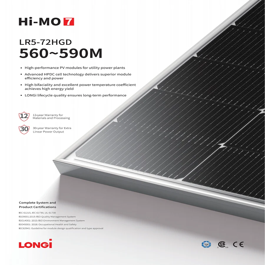 Longi Solar Best Selling Bifacial Solar Panel Double Glass High Quality