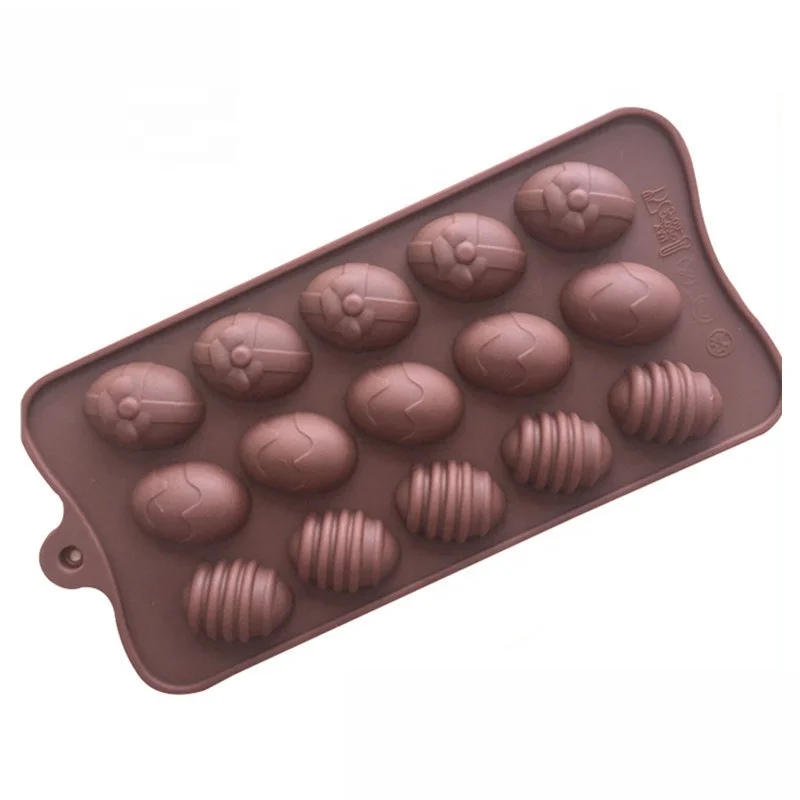 15 cavity Easter Egg Silicone Chocolate Molds for Baking Jelly Soap Egg Shaped Ice Cube Molds for Easter Christmas