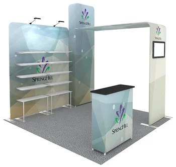Portable New Design 10x10 Aluminum Tube Tension Fabric Modular Trade show Advertising Promotion Exhibition TradeShow Booth