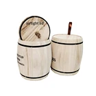 Custom Manufacturer High Quality Small Decorative Air Tight Lid Wooden Coffee Bean Barrel