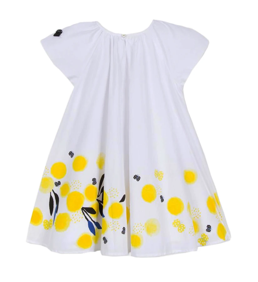 latest printing flower girls dresses baby girl cotton dress