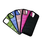 Iphone PU Leather Croco Croc Pattern Emboss Logo Mobile Cellphone Back Cover Case For IPhone 12