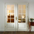 White Door Hotel Residential Swing Metal Luxury Frosted Glass White Interior Door