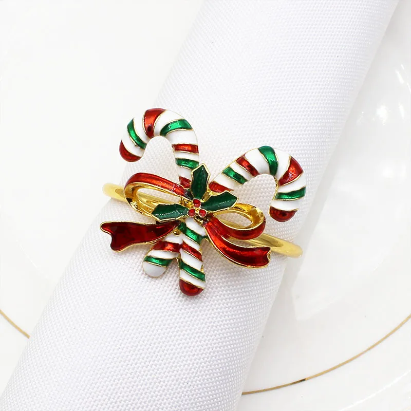 Candy Cane Christmas Napkin Ring Set of 6 Napkin Rings Christmas Dining Table Napkin Rings Christmas Decor Xmas Napkin Rings
