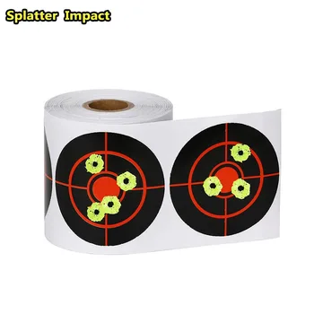 200 Pcs Per Roll 3 Inch Self Adhesive Paper Fluorescent Yellow Appears After Impact Splash Reaction Target