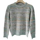 Pullover 2021 Hot Selling Color Contrast Pullover Ladies Autumn Long Sleeve Winter Sweater