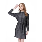 Coat Fashion Casual Style Washable Women's Clothing Zip Up Stand Collar Long Coat
