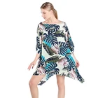 Wholesale Women Floral Poncho 100% Viscose Half Sleeve Summer Loose Casual Beach Cover Up