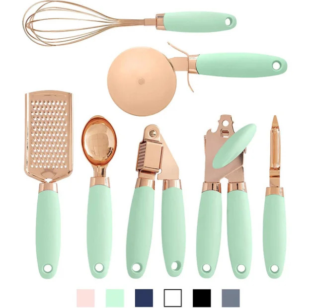 Kitchen Tools 7 Pieces Rose Gold Set Kitchen Gadget Set Copper Coated Stainless Steel Utensils Set