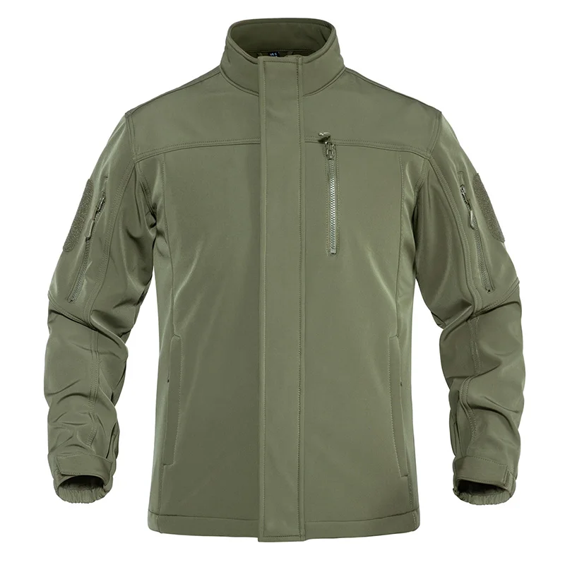 Outdoor Stand Collar Coats Chest Pocket Men's Softshell  Tactical With Waterproof Pocket Jacket