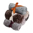 Blanket Factory Directly Wholesale Polyester Fleece Blanket Solid Color Embossed Cheap Flannel Blanket
