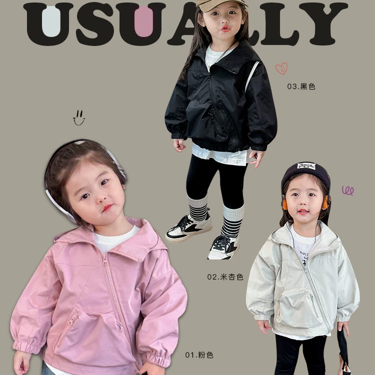 2023 Children's autumn solid pink black hooded hoodie boys girls unisex baby loose top pullover