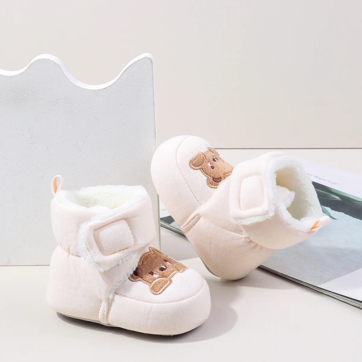 New Design Baby Winter Shoes Plush Thickened Infant Shoes Soft Soles Safety Warm Cozy Toddler Shoes factory