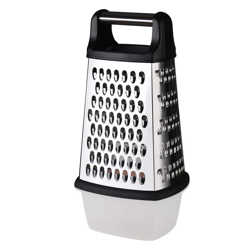 4-Sided Stainless Steel Box Grater with Detachable Storage Container 