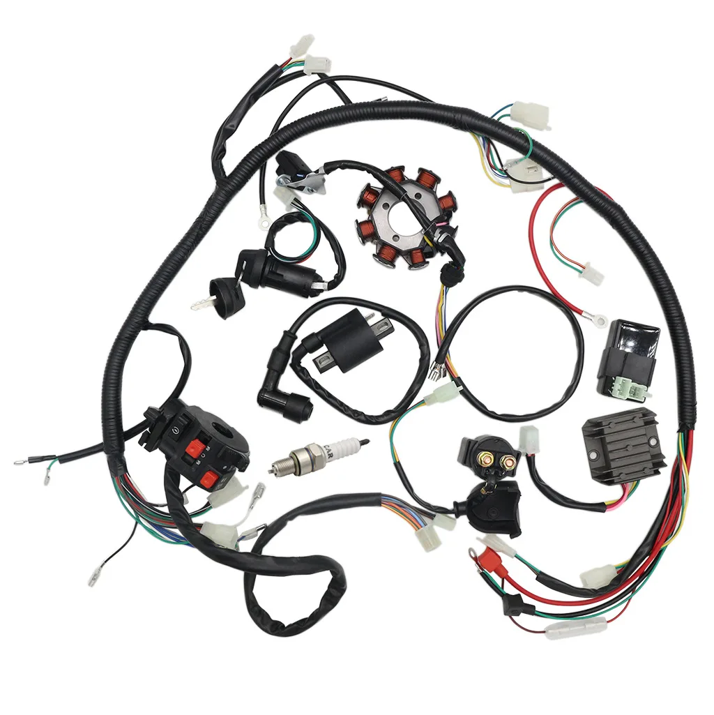 Motorcycle Complete Wiring Harness Kit 