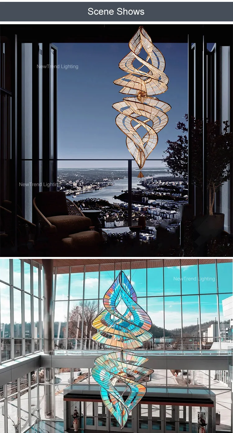 CPL-326 Luxury Style Custom Indoor Decoration Hotel Villa Hall Staircase Led Chandelier Light factory