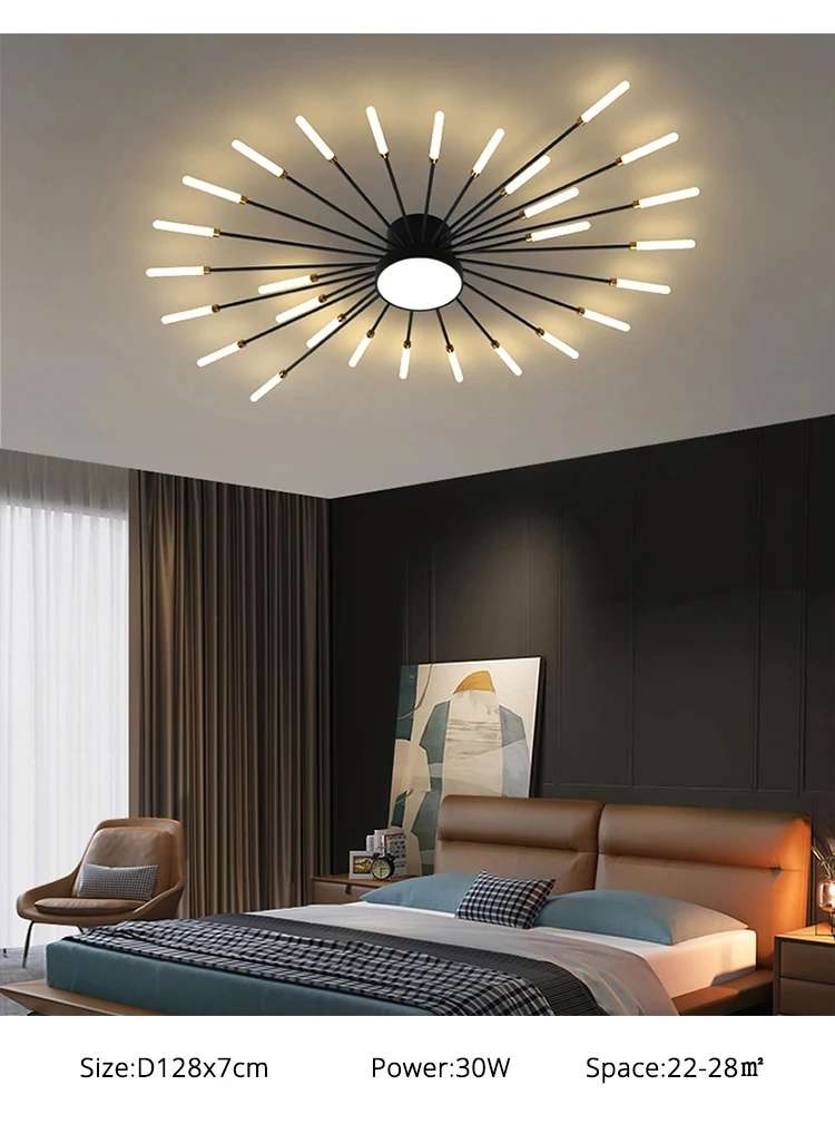 sustained high search volume Home Bedroom Living Room Modern Chandelier Pendant Indoor Lighting Acrylic Firework LED Ceiling Light 4