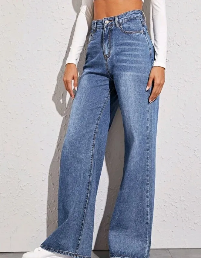 Hot Selling Street Wear High Quality Jeans Loose High Waisted Women's Pants Washed Wide Leg Pants Women