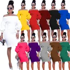 Fashion Ladies Fashion Ladies Bodycon Dresses Long Sleeve Off Shoulder Club Wear Fall Women Short Dress