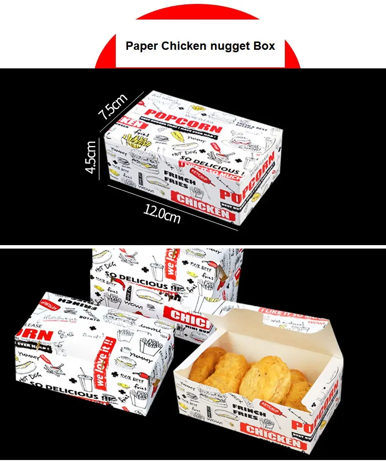 Hot Sale Disposable Fast Food Fried Chicken Packaging Box Custom Food