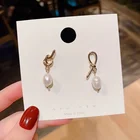 Pearl Earrings. Antique Pearl Fashion Retro Simple Love Pearl Earrings. Asymmetric Antique Jewelry