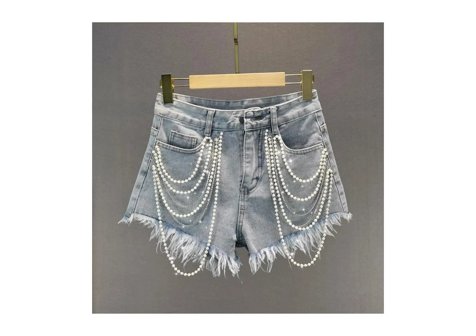 2024 New Arrivals Women Summer Shorts Basic Washed Ripped Stretch Skinny High Waist Denim Shorts