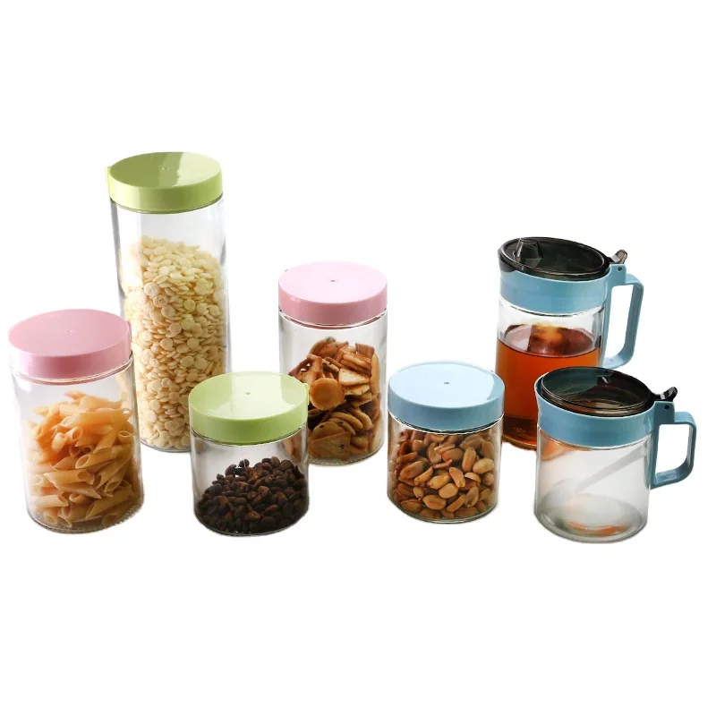 Wholesale Home kitchen airtight candy high borolicicate storage glass jar and seasoning pot set