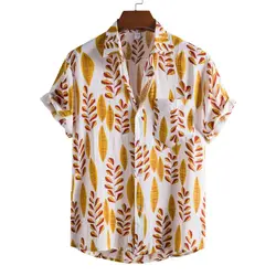 Sportswear New Men's Vacation beach Shirts Men Camisas Casual Wild Shirts Printed Short-sleeve Blouses shirts for men