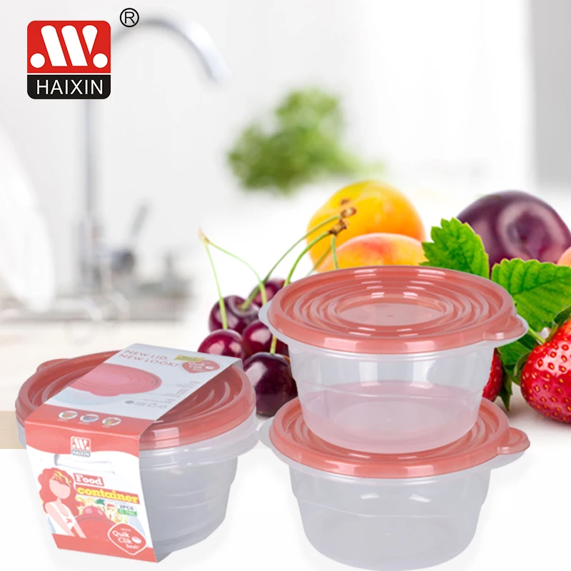 Haixing 760ML Round Food Storage Container Clear Reusable Keep Fresh Food Box 8749