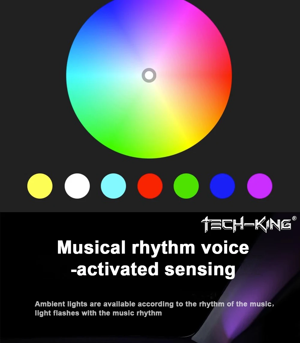 New, automotive fiber optic cold light RGBW 110cm mood lamp, hidden color APP acrylic voice-controlled music mood lamp