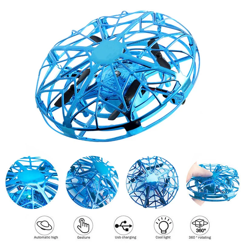 New Design Mini UFO Drone Hand Operated RC Helicopter Flying Aircraft Toys Infrared Induction Obstacle Avoidance Kids 8 13 Years