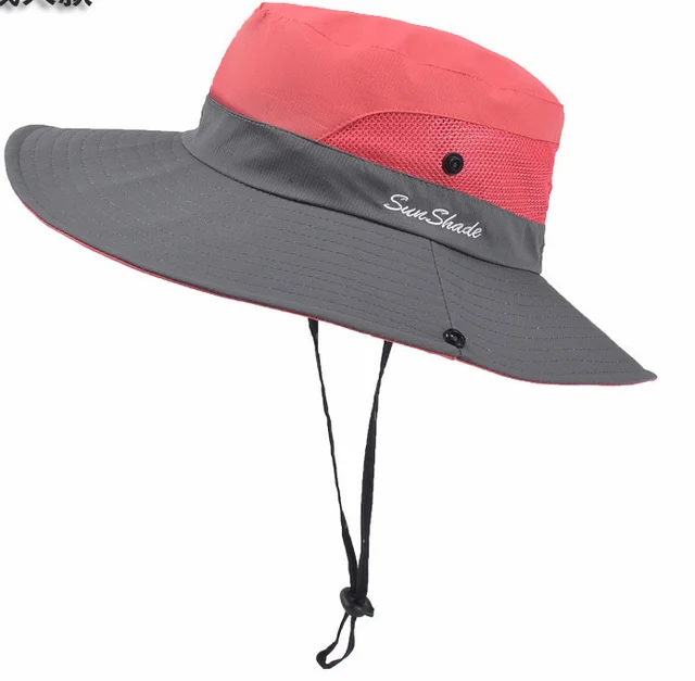 UV Protection Fishing Outdoor Safari Hiking and Beach Cap Foldable Women's Summer Bucket Hat with Wide Brim and Mesh