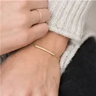 Bracelet Silver Silver Silver Bracelet Women Minimalist Jewelry Gold Plated Adjustable Bar Bracelet Sterling Silver