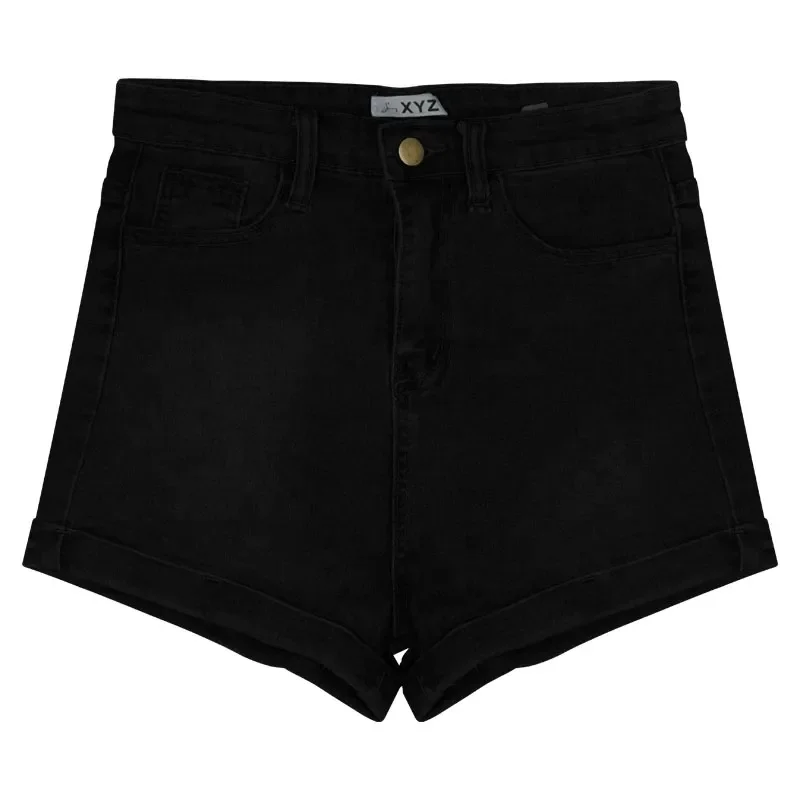 Jeans Apparel Manufacturers Wholesale Custom Plus Size Women Denim Spandex Cotton Black Blue Ladies High Waisted Sexy Shorts