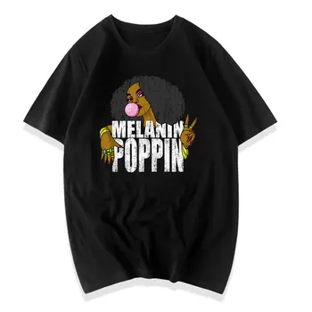 Melanin Poppin Black History Month 2020 Women Gift Printed tee Oversize Shirt Women