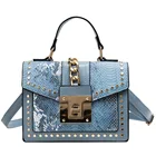 Black Bags 2021 Fashion Designer Black Serpentine Pu Leather Women Hand Bags Luxury Crossbody Custom Handbags For Ladies