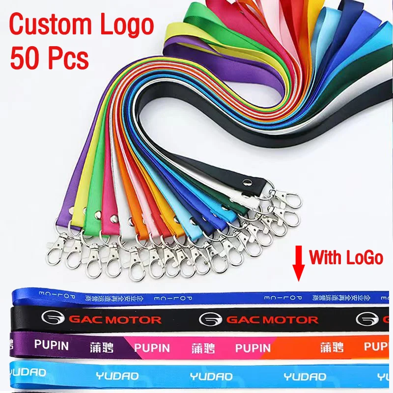 Random Color Lanyards Neck Strap For ID Pass Card Badge Gym DIY Hang Rope Cell Phone Lanyard Key Mobile Phone USB Holder