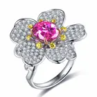 Ruby High Quality S925 Sterling Silver 18k Gold Plated Artificial Ruby Ring With Certificate