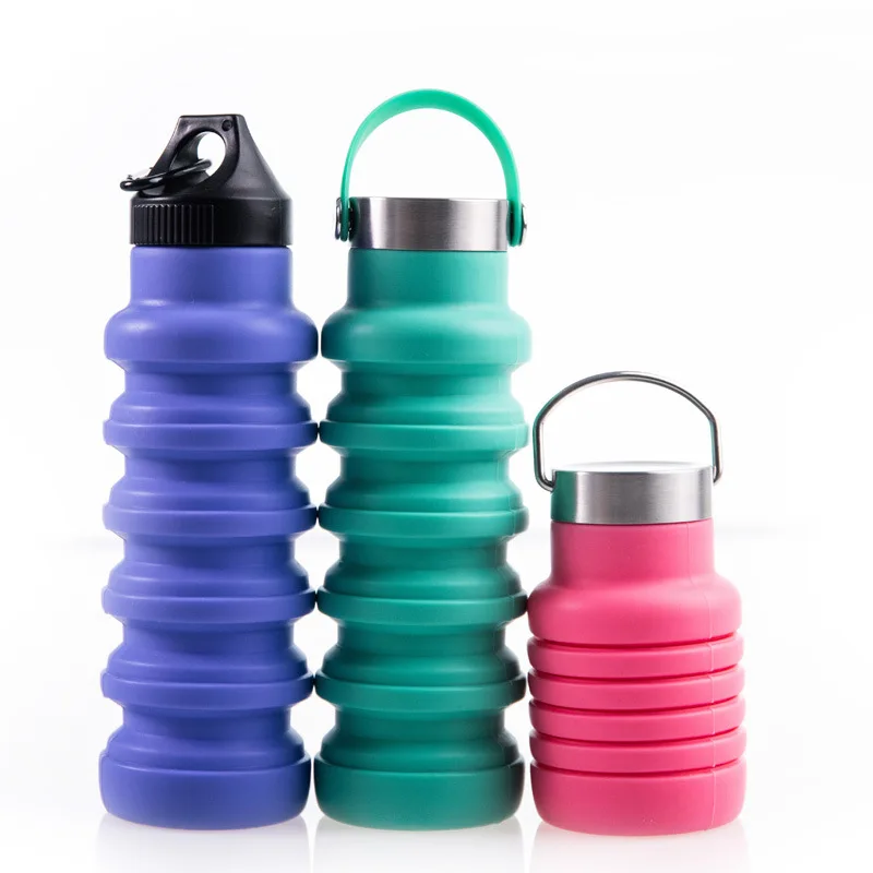 Folding silicone water cup silicone collapsible water bottle silicone folded water bottle Eco Friendly