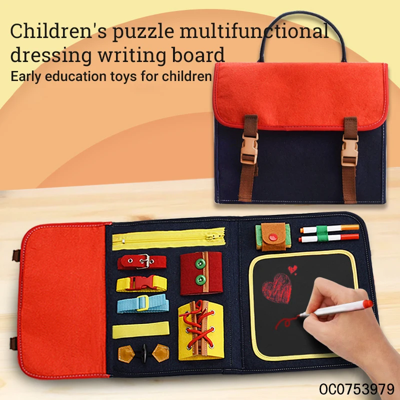 2in1 Learning drawing bag kids baby montessori busy board for toddlers