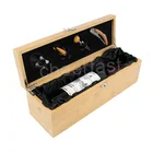 Wood Box For Bottle Hot Sale Wine Storage Box Bamboo Wood Box Packaging For Single Wooden Wine Bottle Box With Accessories