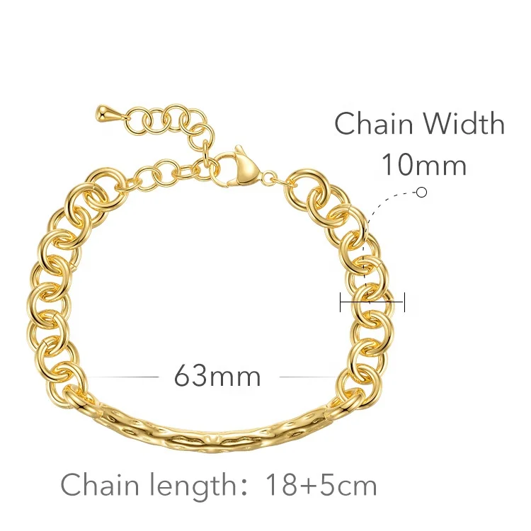 Latest High Quality 18K Gold Plated Brass Jewelry Thick link O-Chain Fashion Party Punk Accessories Bracelet B212254