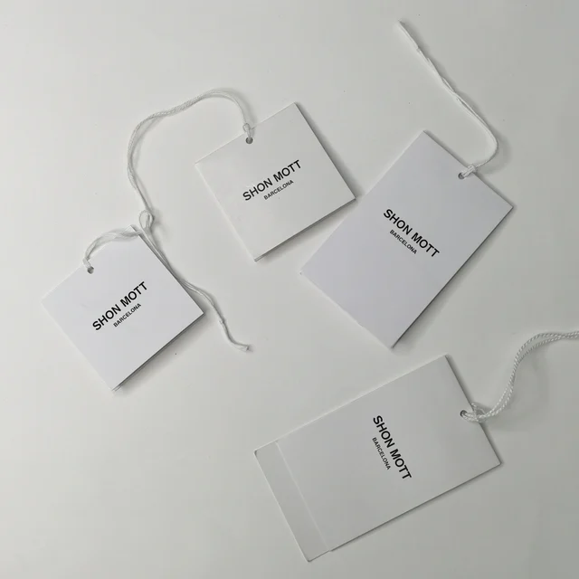 Custom Embossed Logo Eco-Friendly Swing Tag & Garment Hangtag for Bags Shoes Garments-Recycled Paper Custom Color