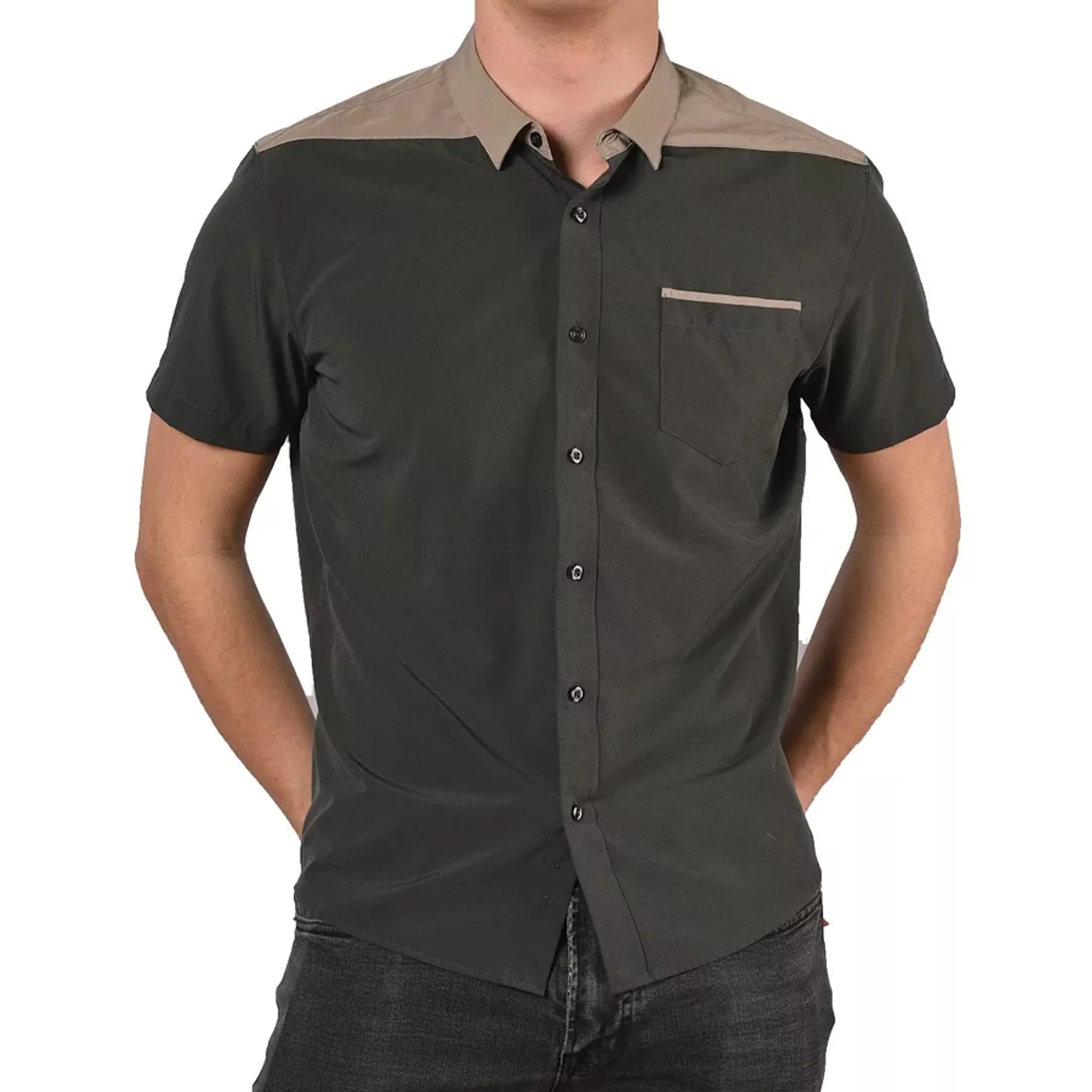 TD Men's Casual Button-Up Shirt Short Sleeve 'Point' Design 100% Cotton Single Breasted Closure Sizes up to 6XL for Summer H7216764f78a14b4d9f728a3022e3e71fS