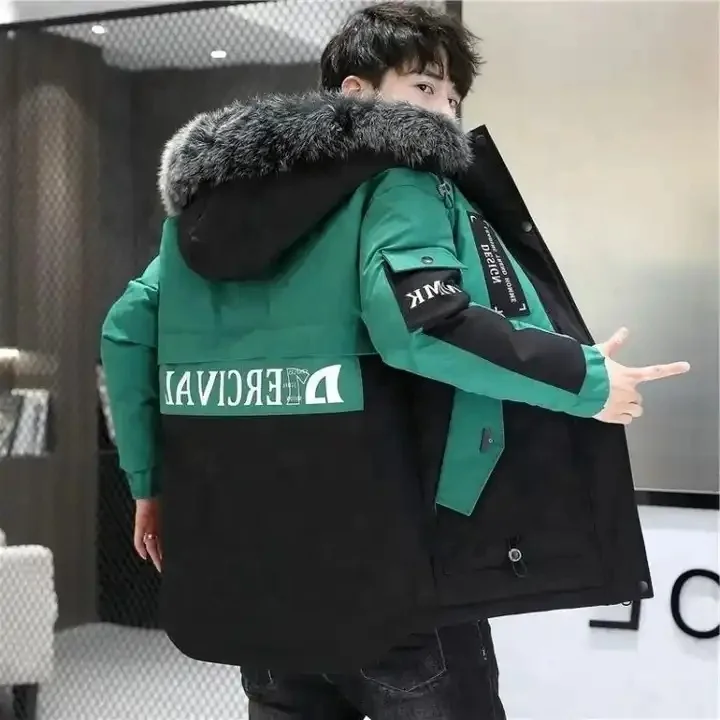 Winter Warm Men Puffer Coat Waterproof Lightweight Down Jacket Shiny Hooded Reflective Down Jacket Padded Jacket Coat