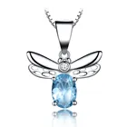 Gemstones Good Selling Nano Sky Blue Nature Stone Gemstones Necklace Charms Rhinestone Pendants