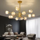 Lighting VVS 2021 Golden Iron Glass Modern Lights Lighting Hotel Big Chandelier Large Led