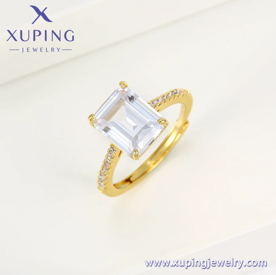 YMR-231 Xuping Jewelry Elegant Light Luxury Fashion Open Ring Adjustable Diamond 14K Gold Ladies Ring